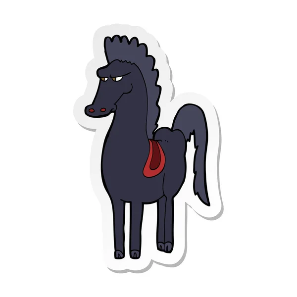 Klistermärke Tecknad Häst — Stock vektor