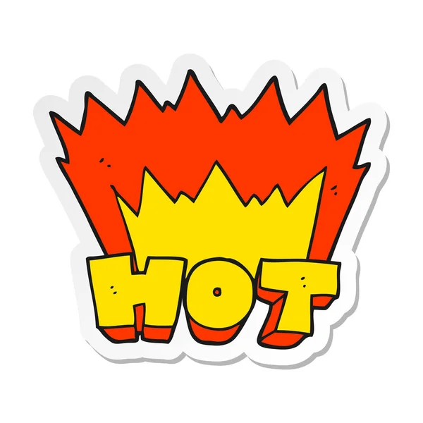 Sticker Cartoon Word Hot — Stock Vector