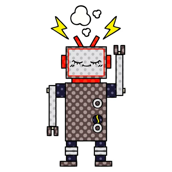 Comic Book Stijl Cartoon Van Een Dansende Robot — Stockvector