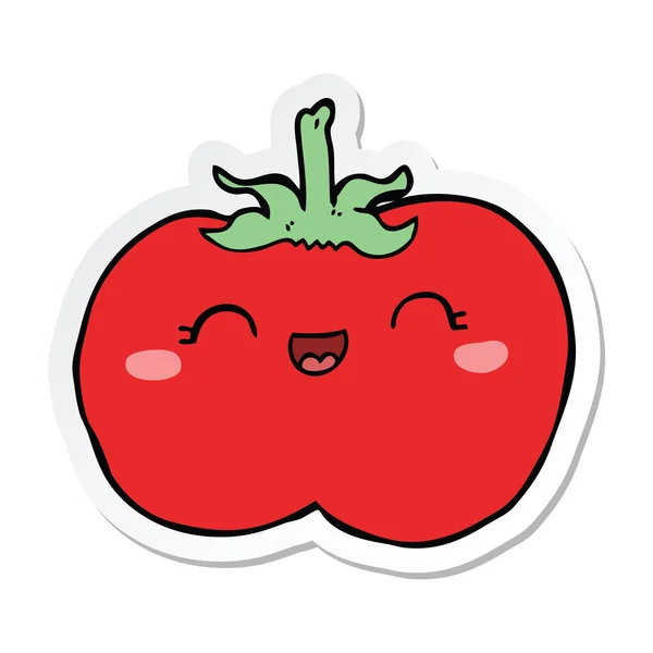 Etiqueta Tomate Desenho Animado — Vetor de Stock