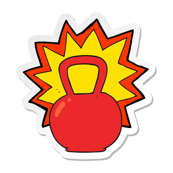 Sticker van een cartoon kettle bell — Stockvector