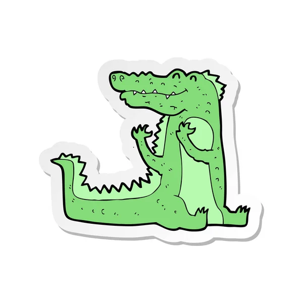 Autocollant Crocodile Dessin Animé — Image vectorielle