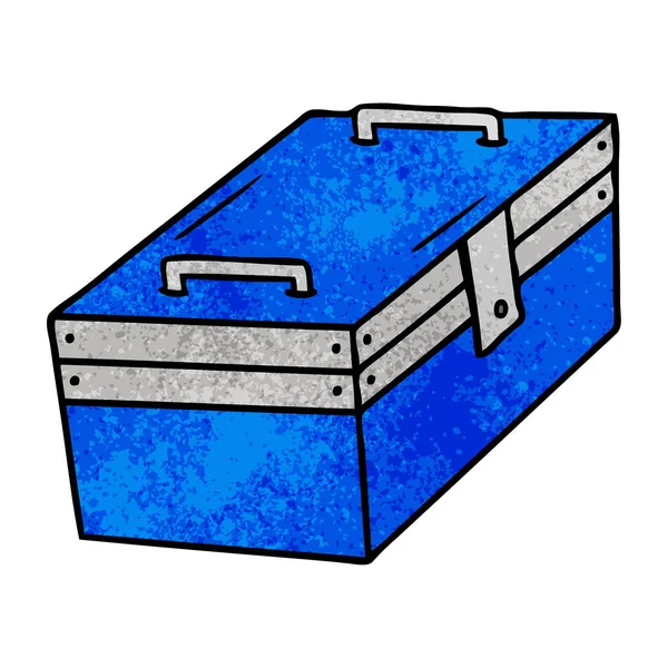 Handgezeichnetes Texturiertes Cartoon Doodle Eines Metallwerkzeugkastens — Stockvektor