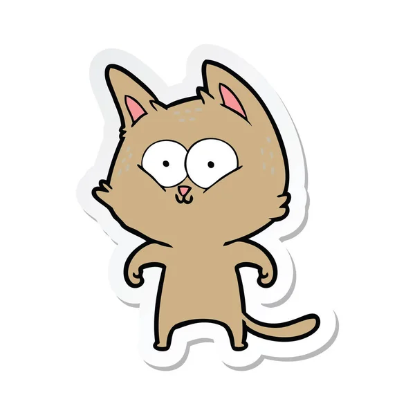 Sticker Van Een Cartoon Kat — Stockvector