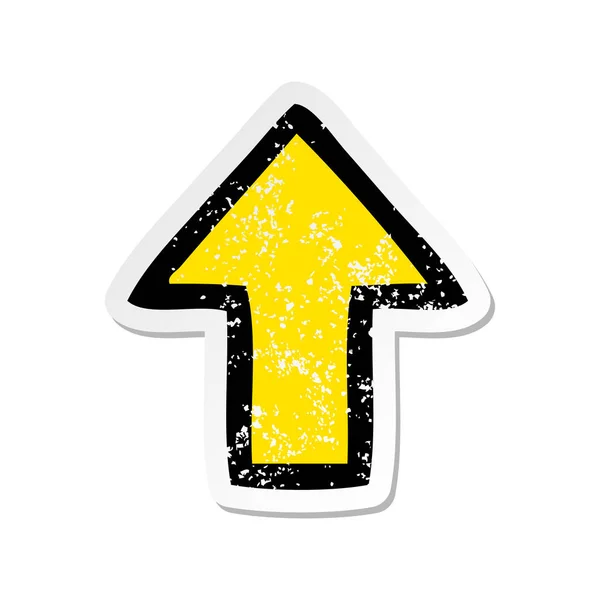Distressed Sticker Cute Cartoon Directional Arrow — Stock Vector