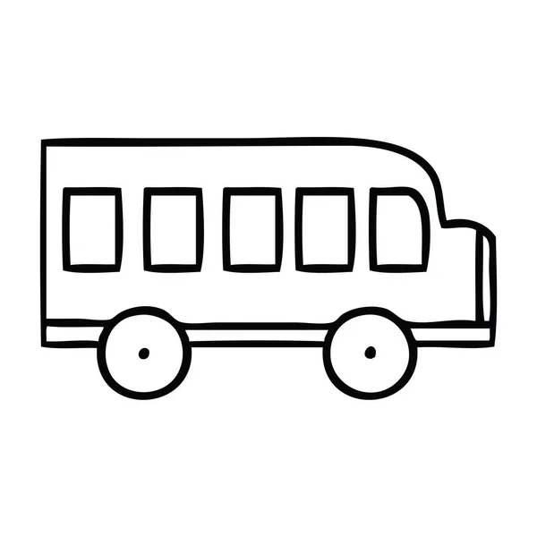 Desenho Linha Desenhos Animados Ônibus Escolar —  Vetores de Stock