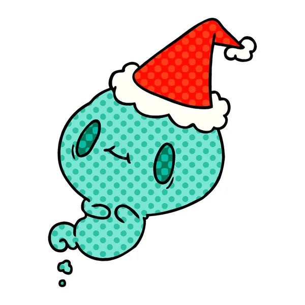 Mão Desenhada Desenhos Animados Natal Fantasma Kawaii —  Vetores de Stock