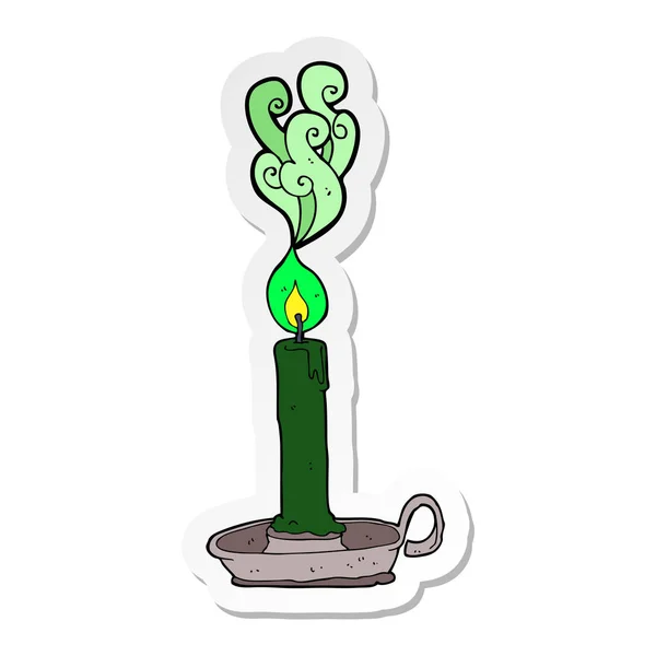 Sticker Cartoon Spooky Candle — Stock Vector