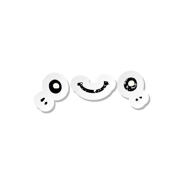 Мучительный Наклейка Мультфильма Милое Счастливое Лицо — стоковый вектор
