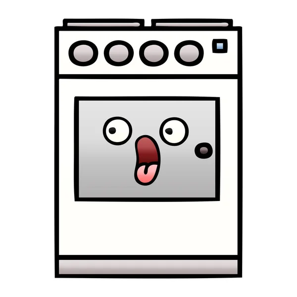 Gradiente Sombreado Dibujos Animados Horno Cocina — Vector de stock