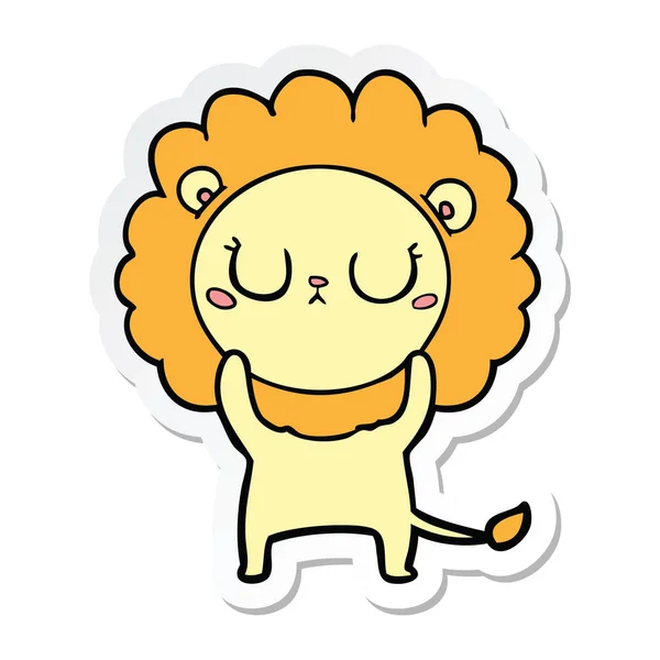 Pegatina León Dibujos Animados — Vector de stock