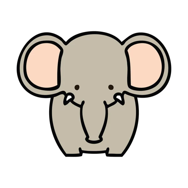 Hand Getekend Eigenzinnige Cartoon Olifant — Stockvector