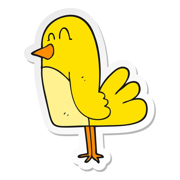 Bir Karikatür Kuş Sticker — Stok Vektör
