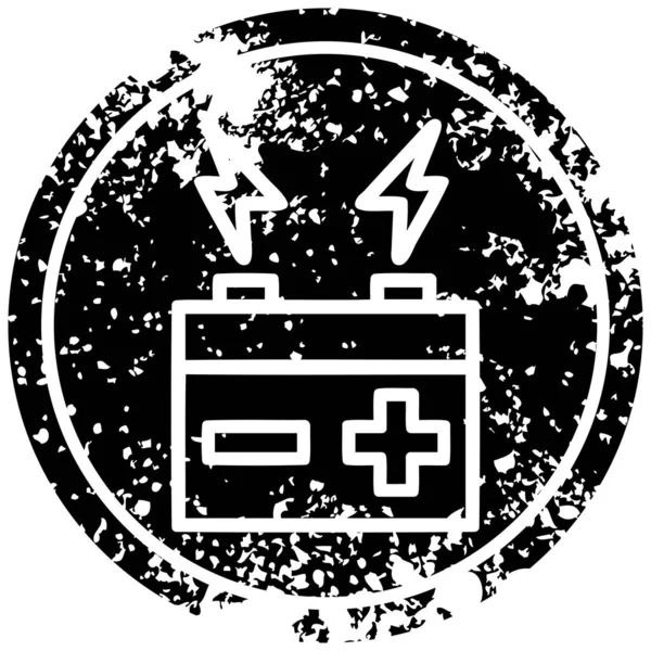 Verontruste Pictogram Batterijsymbool — Stockvector