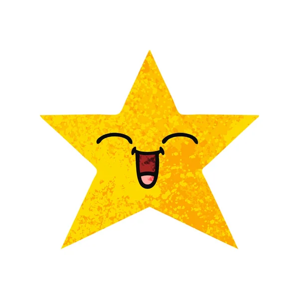 Ilustracja retro stylu cartoon gold star — Wektor stockowy