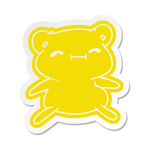 Sticker kawaii cute teddy bear cartoon — Stockvector