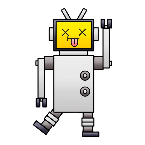 Degrade gölgeli karikatür robot — Stok Vektör