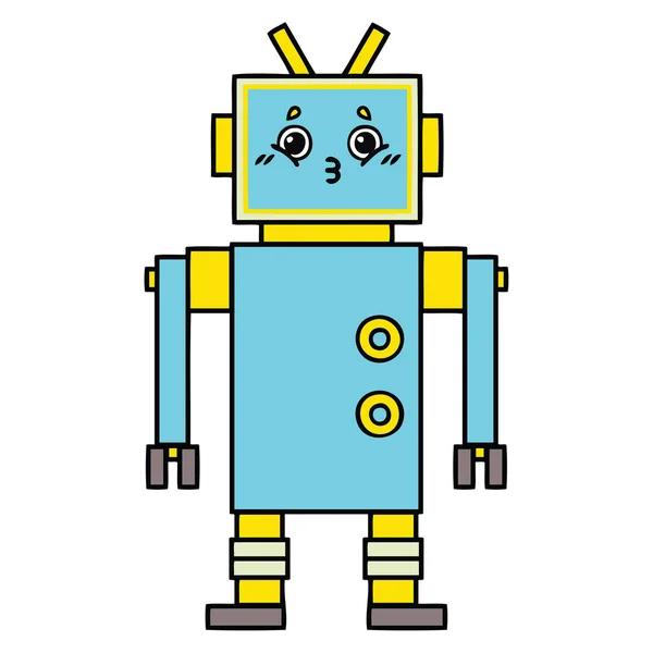 Carino Cartone Animato Robot — Vettoriale Stock