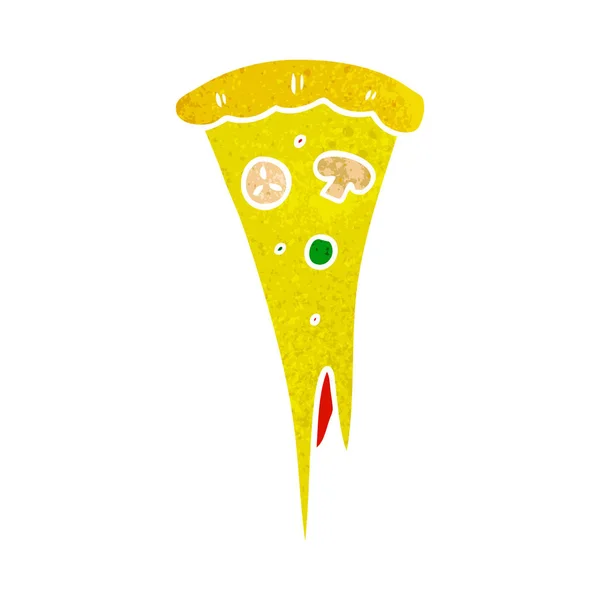 Ručně Tažené Retro Kreslený Doodle Pizzu — Stockový vektor