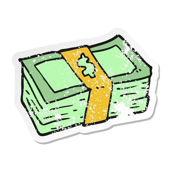 Verontruste Sticker Van Een Cartoon Cash — Stockvector