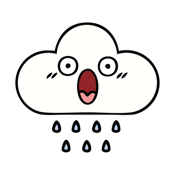 Schattige cartoon regen wolk — Stockvector