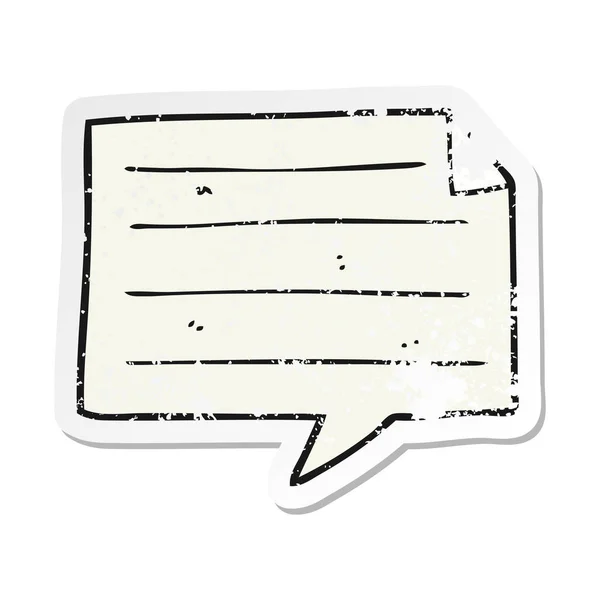Ρετρό Ταραγμένη Αυτοκόλλητο Του Ένα Καρτούν Νότες Φούσκα Ομιλίας — Διανυσματικό Αρχείο