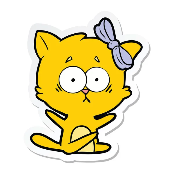 Sticker Van Een Cartoon Kat — Stockvector