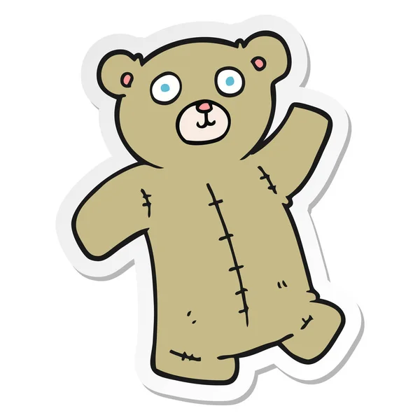 Autocollant d'un ours en peluche dessin animé — Image vectorielle