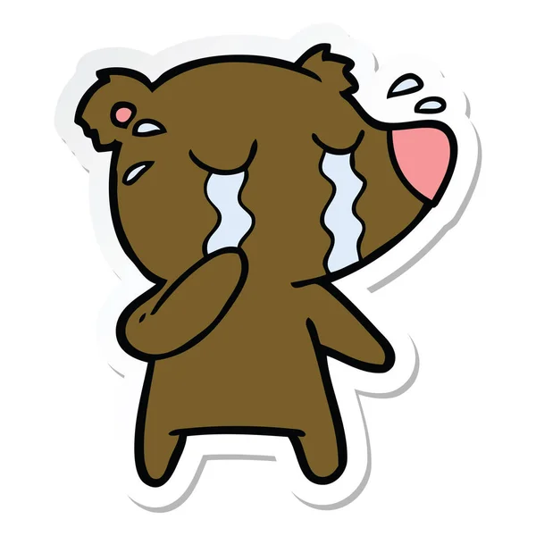 Etiqueta de um urso de grito de desenho animado — Vetor de Stock