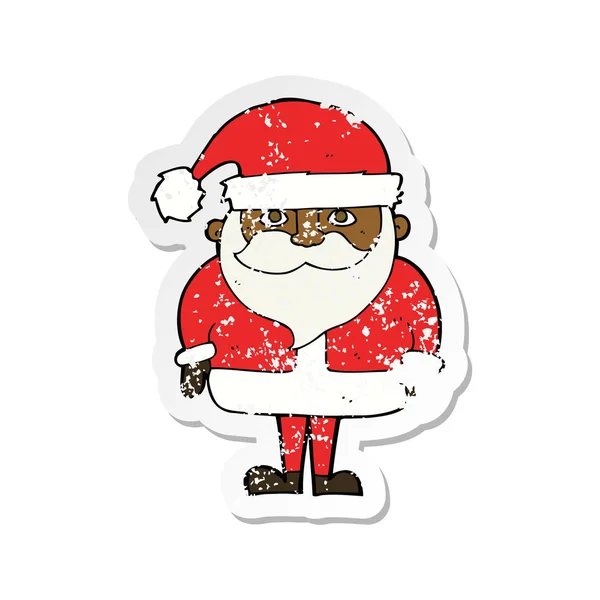 Retro distressed sticker of a cartoon santa claus — Stock Vector