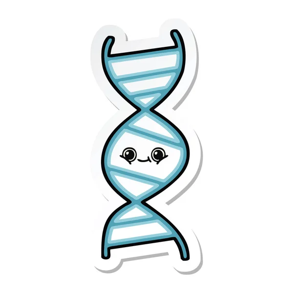 Pegatina de una tira de ADN de dibujos animados lindo — Vector de stock