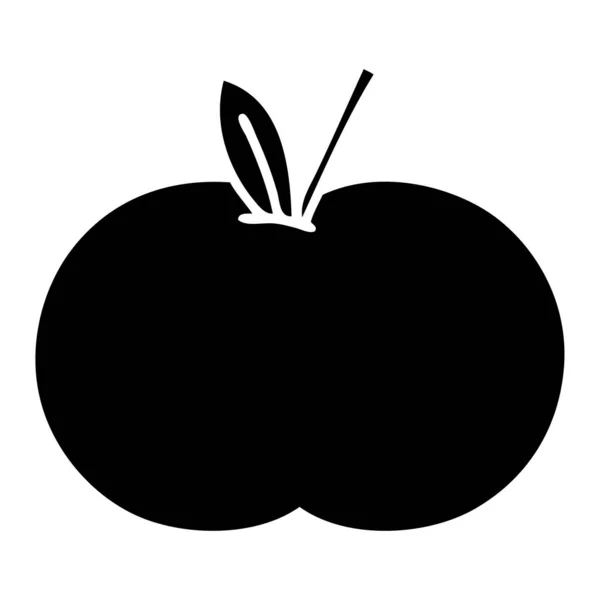 Płaski Symbol Soczyste Jabłka — Wektor stockowy