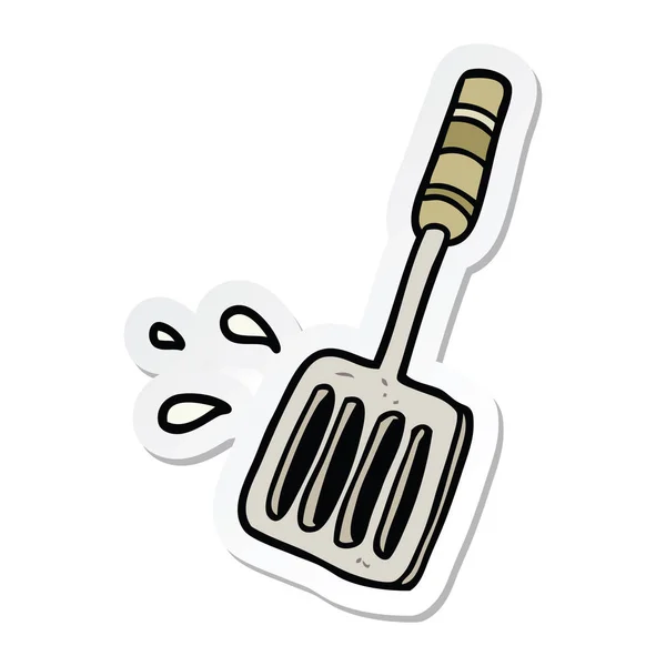 Sticker of a cartoon kitchen spatula — Stock Vector