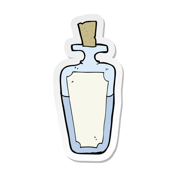 Klistermärke Cartoon Potion Flaska — Stock vektor