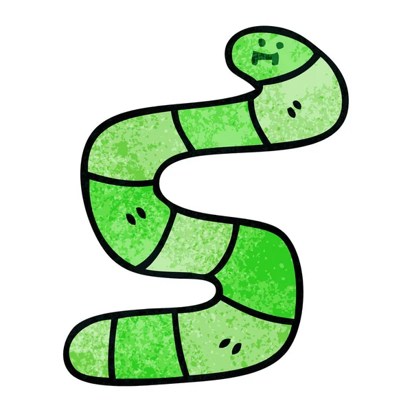 Mano Dibujado Peculiar Serpiente Dibujos Animados — Vector de stock