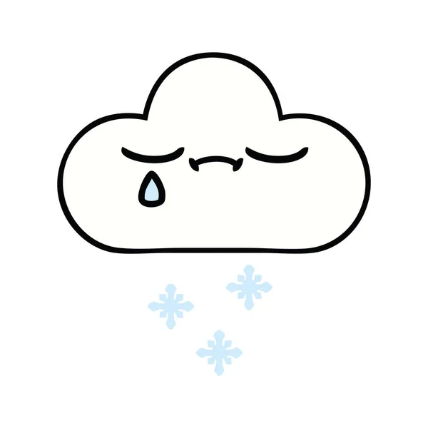 雪の雲のかわいい漫画 — ストックベクタ