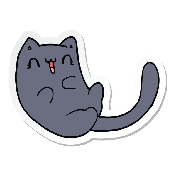 Sticker Van Een Cartoon Kat — Stockvector