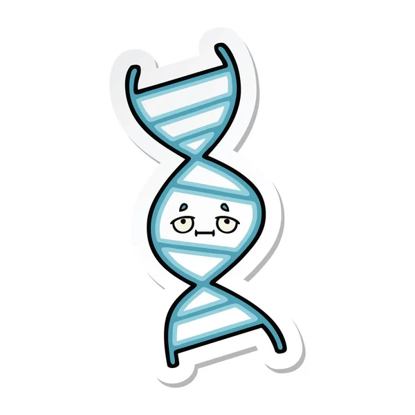 Sticker of a cute cartoon DNA strand — Stock Vector