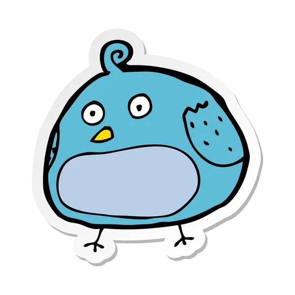 Sticker Cartoon Fat Bird — Stock Vector