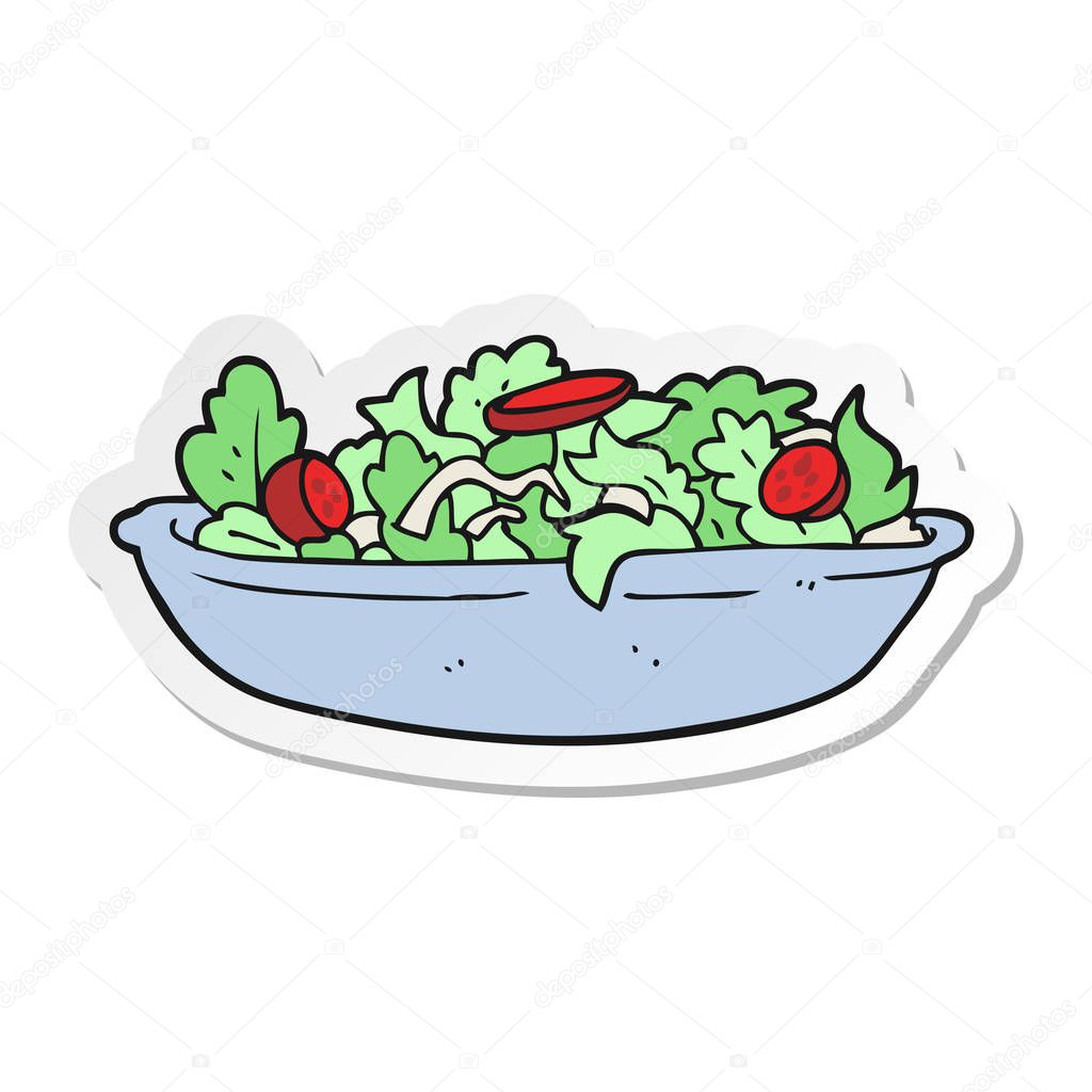 sticker of a cartoon salad