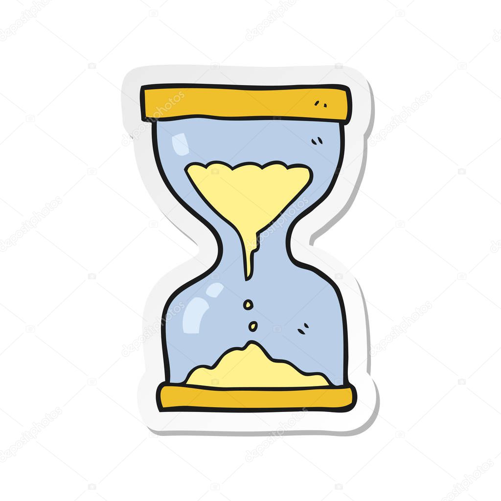 sticker of a cartoon sand timer hourglass