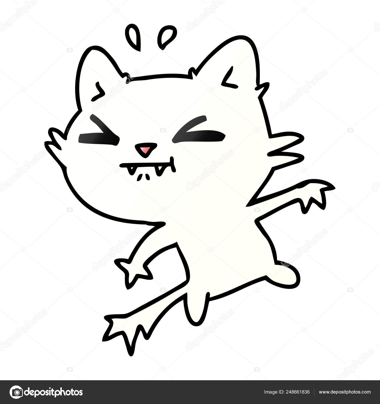 Gradiente desenho animado bonito kawaii gato fofo imagem vetorial de  lineartestpilot© 248424070