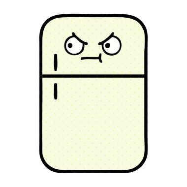 çizgi roman tarzı karikatür bir buzdolabı derin dondurucu