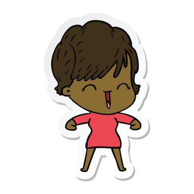 etiket bir karikatür komik kadın