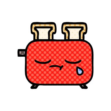 çizgi roman tarzı karikatür bir ekmek kızartma makinesi,