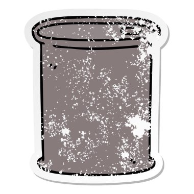 ilginç bir el sıkıntılı etiket karikatür varil çizilmiş