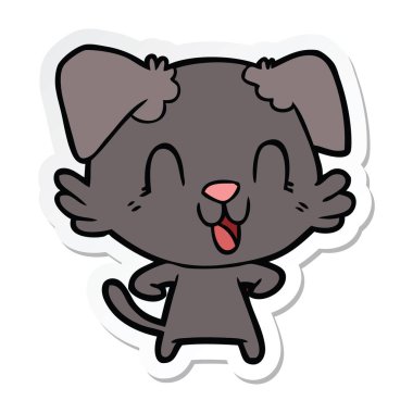 etiket gülünecek bir karikatür köpek