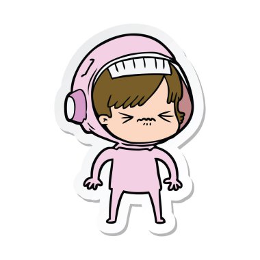 etiket bir kızgın çizgi film alan kız