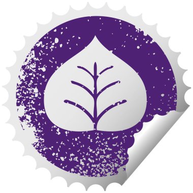 sıkıntılı dairesel peeling etiket sembolü bir sonbahar yaprak