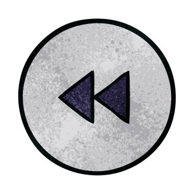 Retro grunge doku karikatür geri al düğmesinin